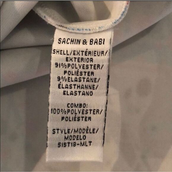 Sachin & Babi Multi Splatter Print Short Sleeve Top With Mesh - Picture 3 of 4